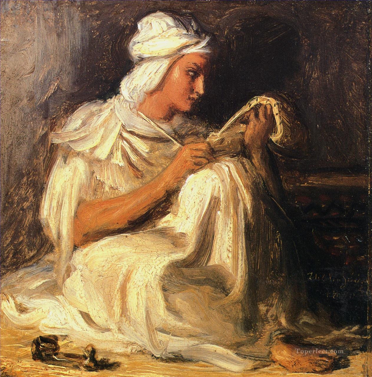El joven Teleb sentado romántico Theodore Chasseriau Pintura al óleo